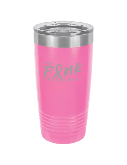 Polar Camel 20 oz Powder Coated Pink Vacuum Insulated Tumbler w/Pink Warriors Logo