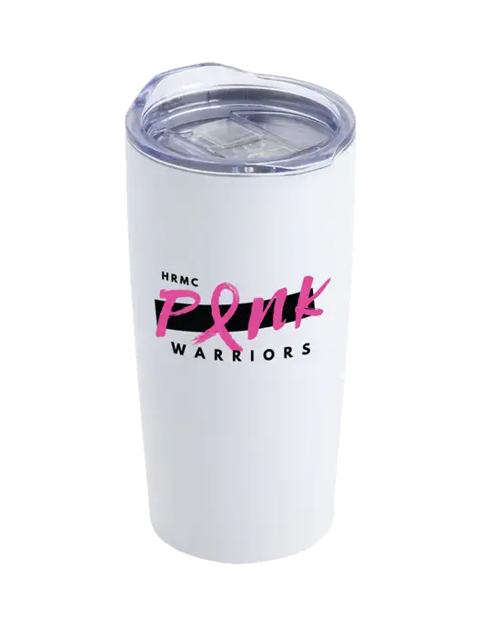 Society White 20 oz Insulated Tumbler w/Pink Warriors Logo