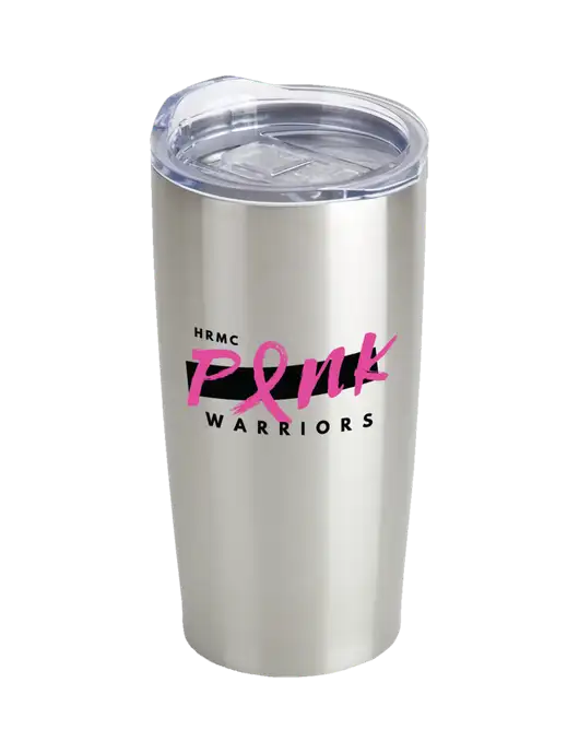 Society Silver 20 oz Insulated Tumbler w/Pink Warriors Logo