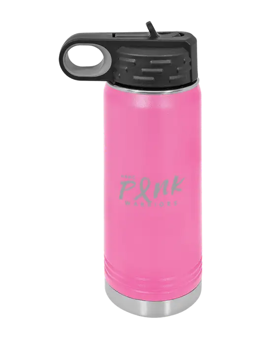 Polar Camel 20 oz Powder Coated Pink Vacuum Insulated Water Bottle w/Pink Warriors Logo