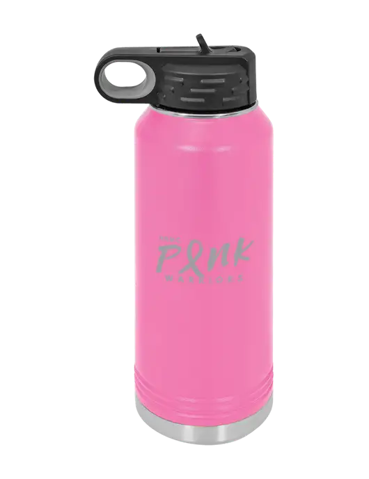 Polar Camel 32 oz Powder Coated Pink Vacuum Insulated Water Bottle w/Pink Warriors Logo