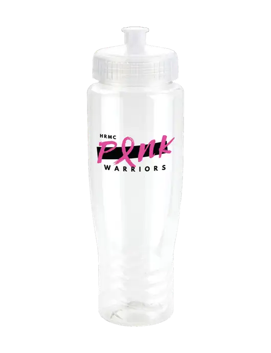 Roam Clear 28 oz Eco-Polyclear Bottle with Push Pull Lid w/Pink Warriors Logo