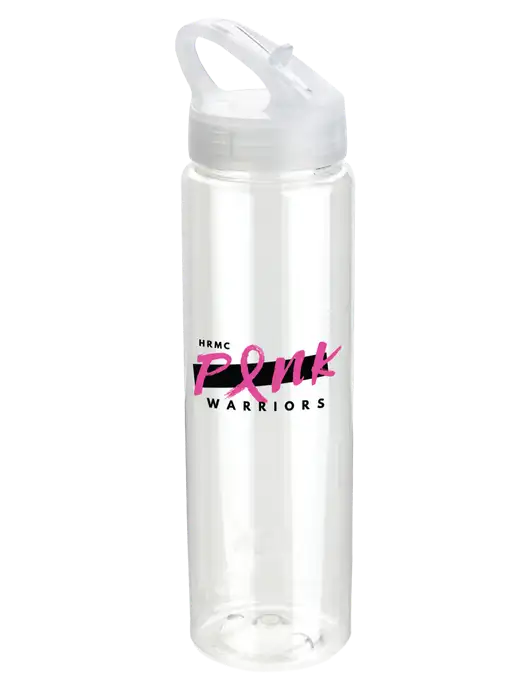 Buddy Clear 32 oz PET Bottle with Flip Lid w/Pink Warriors Logo
