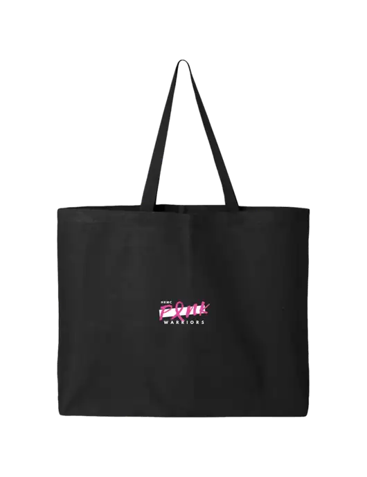 Sturdy Canvas Black Tote w/Pink Warriors Logo