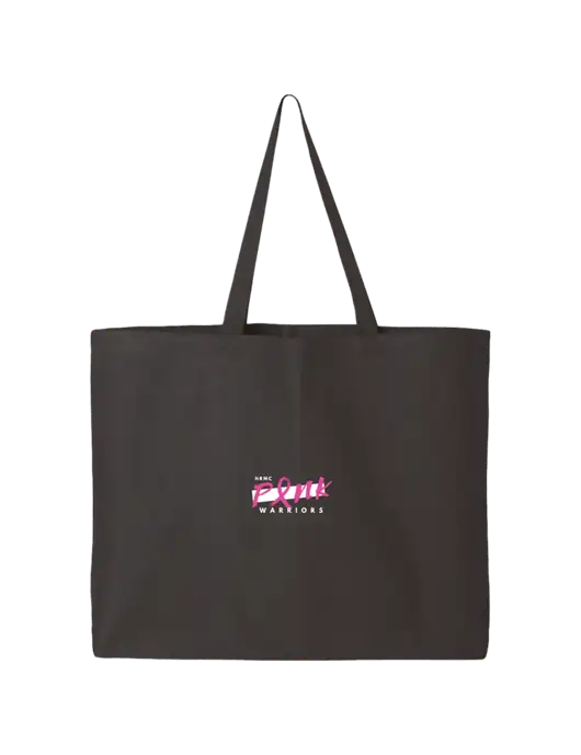 Sturdy Canvas Charcoal Tote w/Pink Warriors Logo