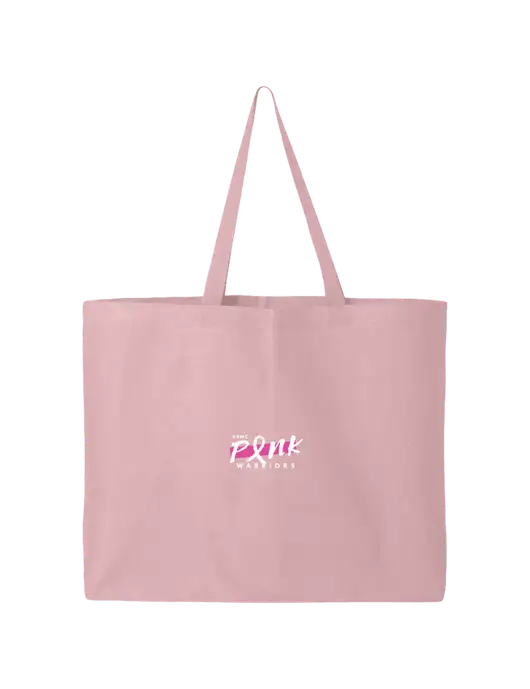 Sturdy Canvas Light Pink Tote w/Pink Warriors Logo