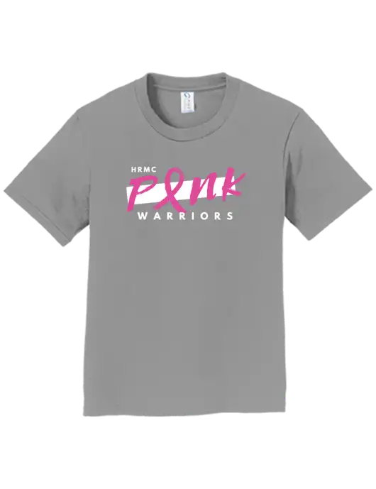 Youth Ring Spun Medium Grey 4.5 oz T-Shirt w/Pink Warriors Logo
