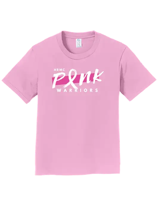Youth Ring Spun Candy Pink 4.5 oz T-Shirt w/Pink Warriors Logo