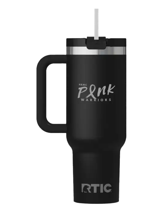RTIC Road Trip 40 oz Black Tumbler  w/Pink Warriors Logo