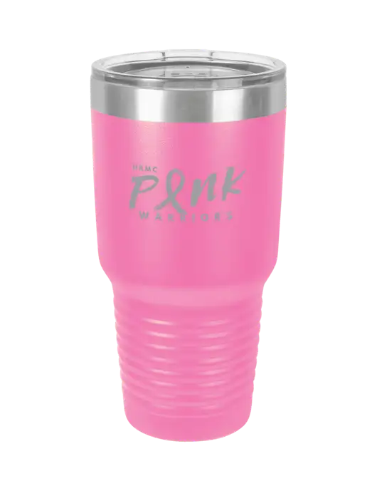 Polar Camel 30 oz Powder Coated Pink Vacuum Insulated Tumbler w/Pink Warriors Logo