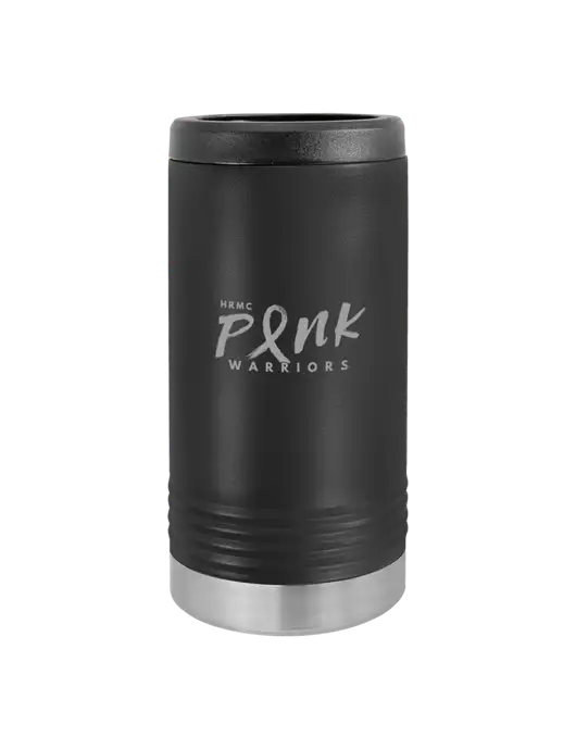 Polar Camel Powder Coated Black Vacuum Insulated Slim Beverage Holder w/Pink Warriors Logo