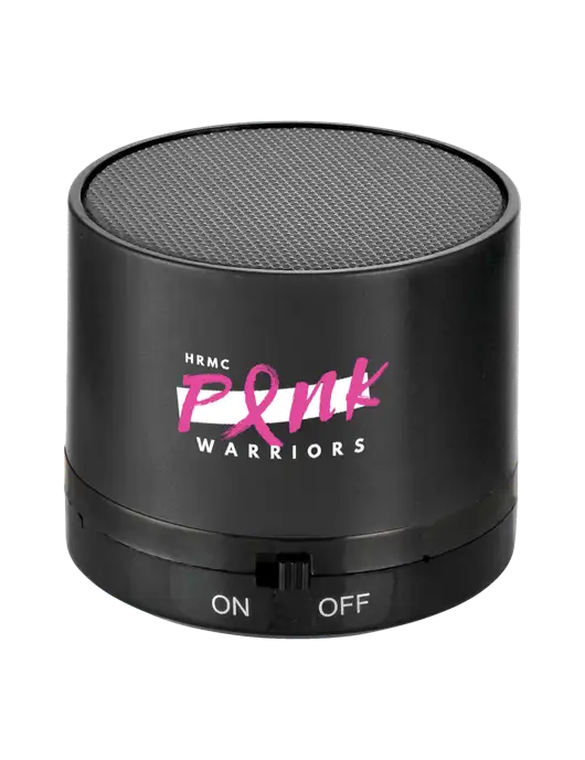 Black Cylinder Bluetooth Speaker w/Pink Warriors Logo